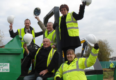 Celebrating the cutting of the first sod for Droylsden Marina